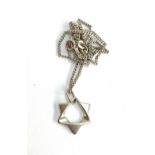A Georg Jensen 925 sterling silver Star of David pendant, designed by Henning Koppel, approx.