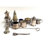 A small mixed lot of plated cruet wares