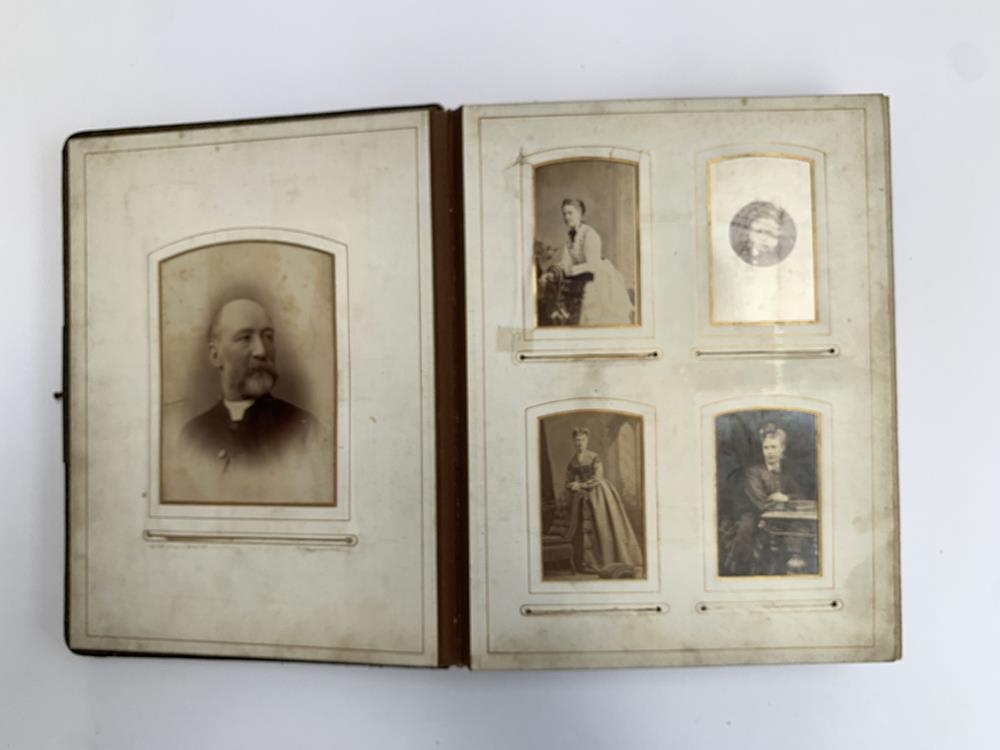 A late Victorian photograph album, containing approx. 110 photos - Image 2 of 8