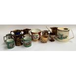 A mixed lot to include lustre jugs, twin handled presentation wine cooler heightened in gilt, and