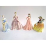 Three Coalport lady figurines, 'Bridget', 'The Fairytale Begins', and 'Jacqueline'; together with