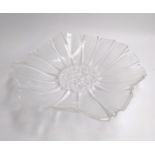 A large French frosted glass fruit bowl in the form of a flower, approx. 40cmD