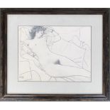 20th century pencil study of a female nude, dated '51, 32x43cm