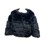 A black fur bolero jacket, approx. size 8