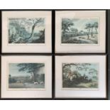 Four coloured prints, 'Partridge Shooting', 'Fox Hunting', etc, each 34x46cm (4)