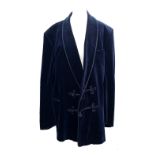 A navy double breasted smoking jacket tailored by Hackett (1980s), 40-42" chest