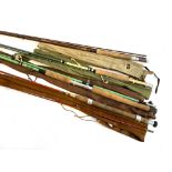 Bruce & Walker Loch L.L.V. 9'6" 3 piece brown hollow glass fly rod, low bridge rings whipped