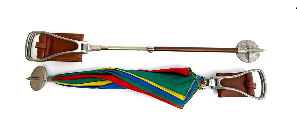 A shooting stick together with a Gamebird umbrella shooting stick (2)