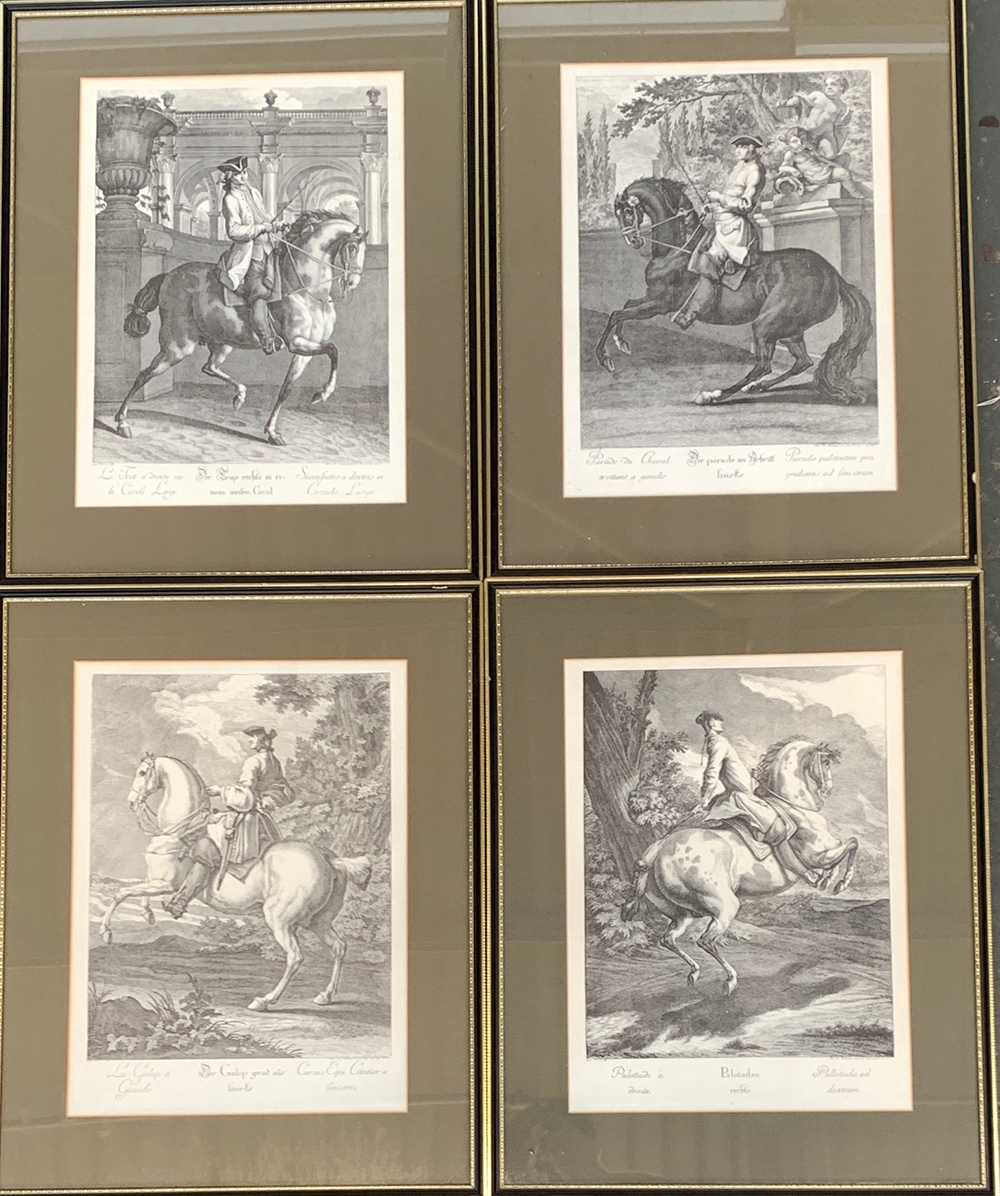 Engraved by Johann Elias Ridinger, `Der Galop ger ad aus Lincks'; 'Palotaden Rechts'; Die Parade