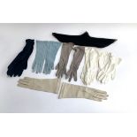 Madame Crystal light blue leather gloves, size 7; together with various others including Dents,