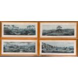 A set of four colour engravings by Sutherland after Dean Wolstenholme, 'Fox Hunting', 30x74cm