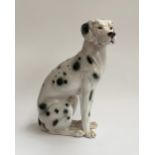 A large Italian ceramic seated dalmatian, 47cmH