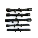 A lot of five rifle scopes, including Simmons, SMK, Bisley (5)