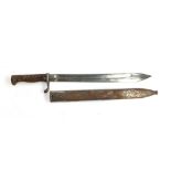 An Imperial German Seitengewehr M1898/05 Butcher Bayonet 14 1/2 inch, single edged blade widening