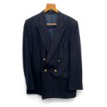 A double breasted Christian Dior at Harrods navy wool blazer, 44" chest