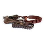 Four leather cartridge belts