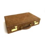 An Amiet brown elephant hide attache case, 45x30x10cm