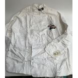 An LXL chef's white, unworn