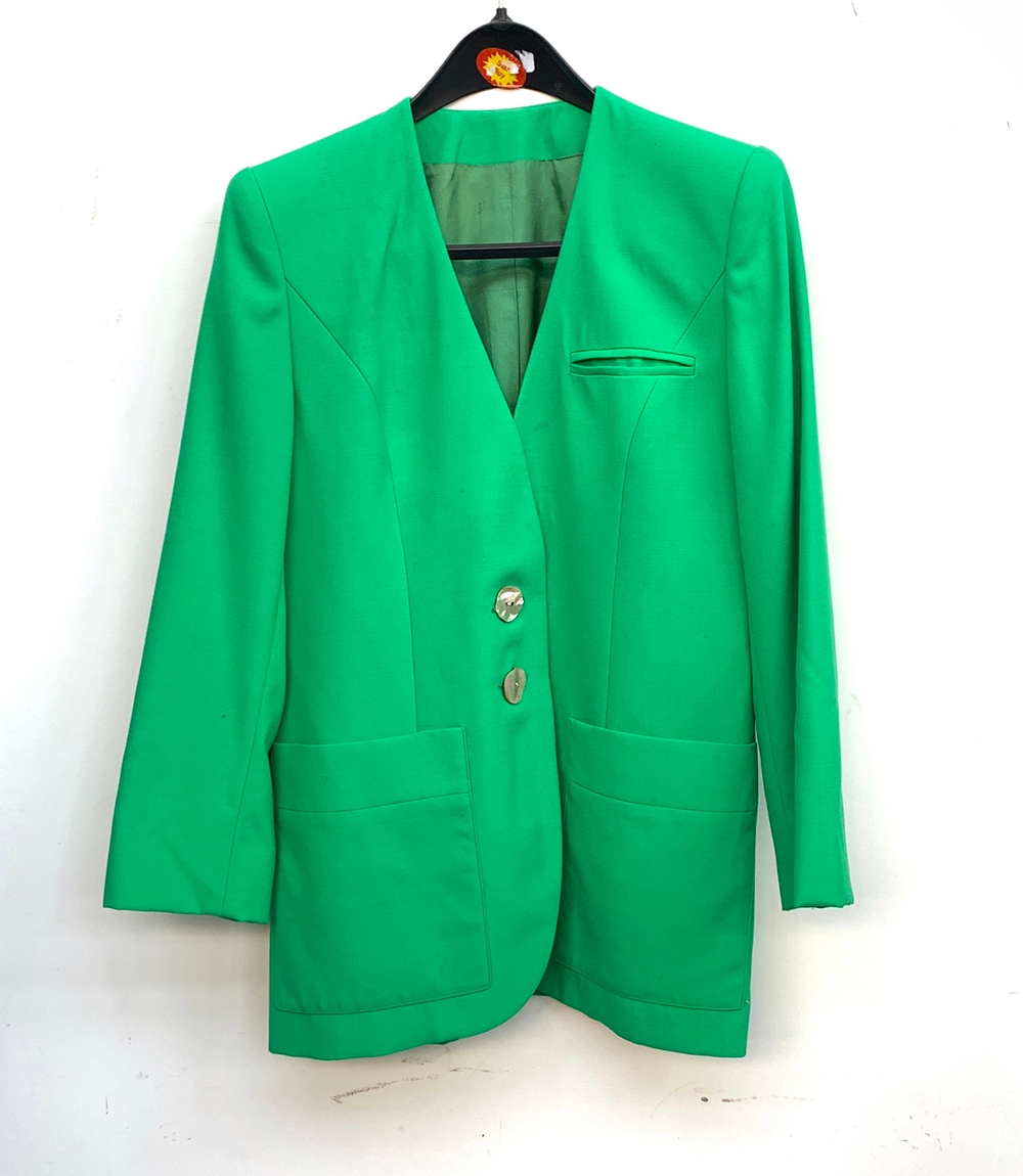 An apple green size 40 designer wool jacket