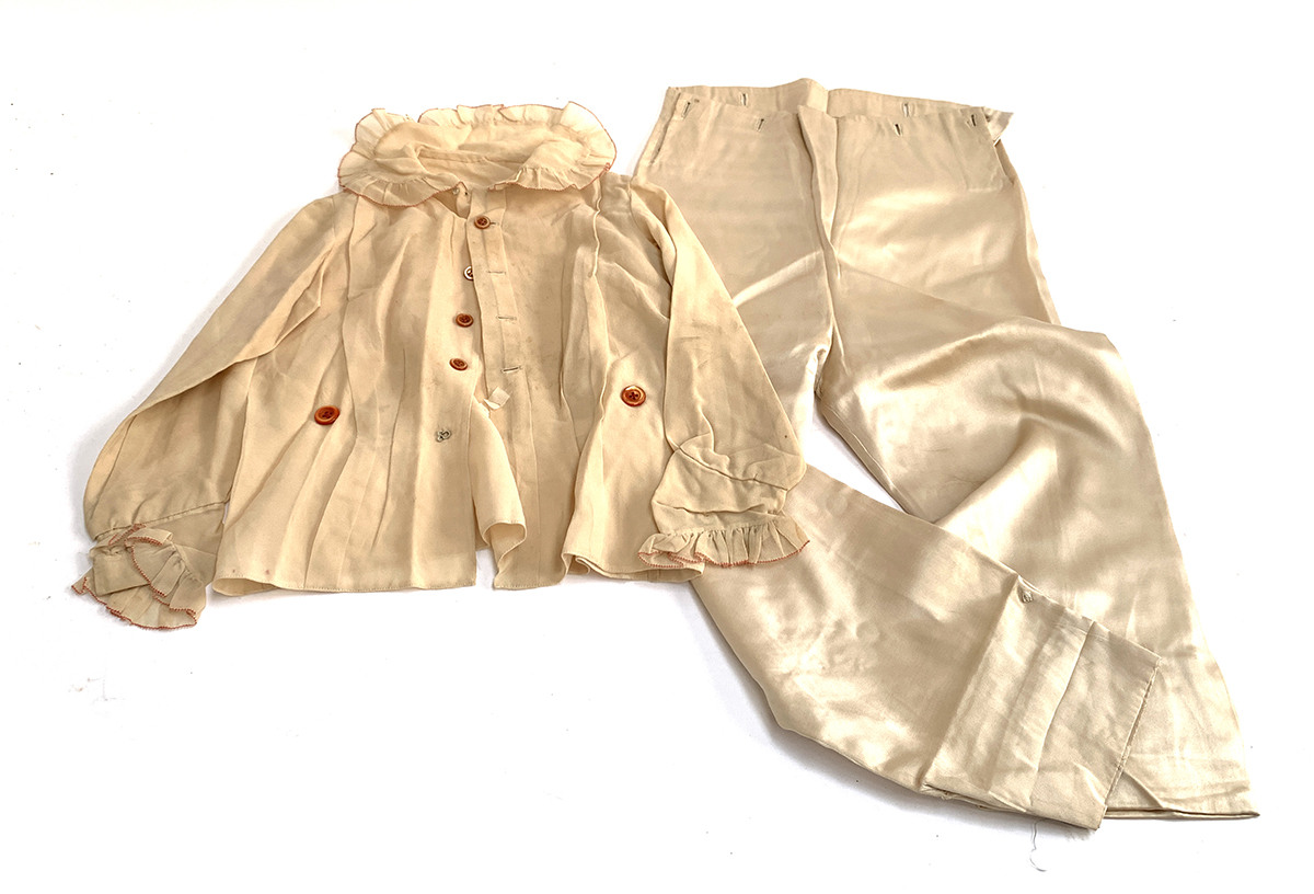 A pair of page boy trousers together with two jackets, each with lace collars and trim, and a pair o - Image 2 of 2