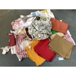 A large quantity of fabrics, to include chintz, Columbus Irish linen, etc