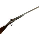 An antique pin fire side by side shotgun, marked for George W. Webb, length of barrel 29.5" *no