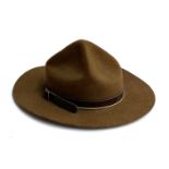 A United Hatters brown felt scout hat, with leather band, size X 1/8