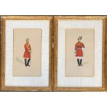 A pair of 19th century watercolours, one possibly a Bengal lancer, each 25x15cm