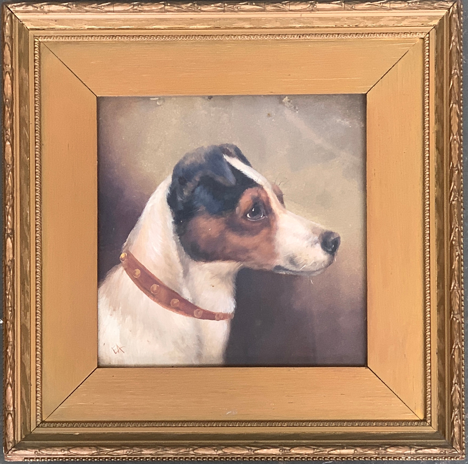 Edward Aistrop (British, fl.1880-1920) Jack Russell Terrier monogrammed 'AE', oil on board, 24 x - Image 2 of 2