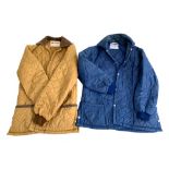 Two vintage Huskey quilted jackets, one brown, one blue, size 36 and 38R