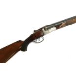 A Zabala 12 bore side by side double trigger ejector shotgun, 75mm chamber, length of stock 14 7/8",