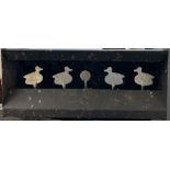 A metal air rifle target range of ducks, 49x22cm