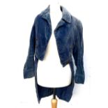 A Regency style blue velvet child's tail coat; together with a silk jacket with lace trims and