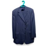 A Gieves & Hawkes navy birdseye suit with two pairs of trousers, 44" chest