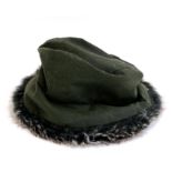 A Scotts of Stowe wax cotton and fur trimmed hat