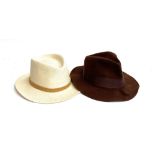 A Signes panama hat, size XL; a Herbert Johnson felt fedora, size 7 1/2 (2)
