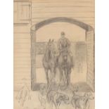 Peter Biegel 1913-1987, 'Master's Horse', pencil drawing, purchased from J.L.W Bird Fine Art from an
