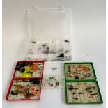 Four well stocked fly boxes with various patterns