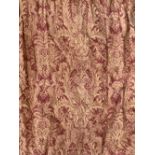 A pair of lined and interlined curtains, 290cm drop, approx. 330cm wide ungathered