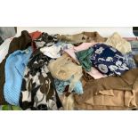 A large quantity of vintage clothes, to include a Maude Jackson camel hair coat; a leather