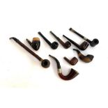 A collection of pipes, to include silver mounted Imperial ITC pipe; A Sherlock Holmes style pipe