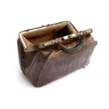 An alligator small Gladstone bag or travel case, 33cm wide
