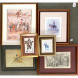 12th Lancers interest, a number of colour prints depicting cavalry men of the 12th The Prince of