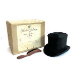 A Herbert Johnson silk top hat, approx. size 7 1/4, 20.5x16.5cm, together with a Herbert Johnson