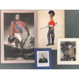 A 19th century colour engraving of a British army officer, 54x34cm; together with a print of '