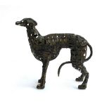 A metal sculpture of a whippet, 35cmH