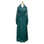 A Gina Fratini pleated green wool dress, size 10