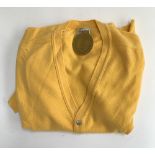A Harrods (Johnstons of Elgin) pure Scottish cashmere yellow cardigan, unworn, size XXL