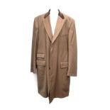 A Charles Tyrwhitt covert coat with brown velvet collar, 46" chest