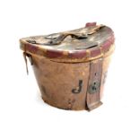 A 19th century leather top hat box, af